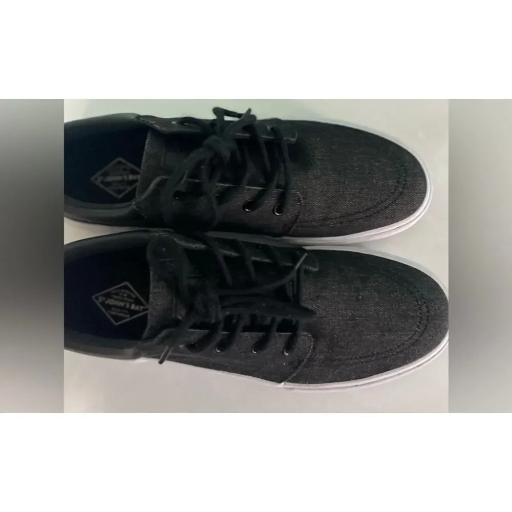 St. John's Bay‎ Men's Casual Sneakers Black Canvas Lace-Up Shoes